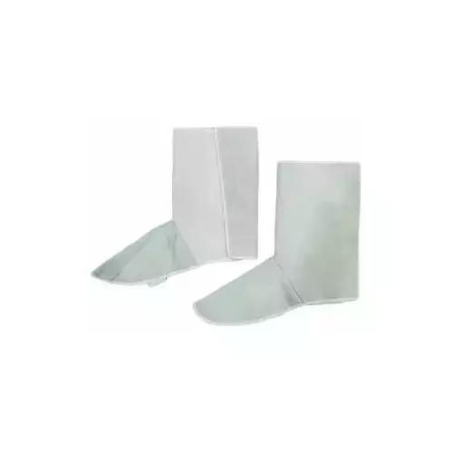 Safe N Sure Leg Guard 457 mm (18 inch) Size Plain Leather White, SLG 44 (Pack of 12 Pair)