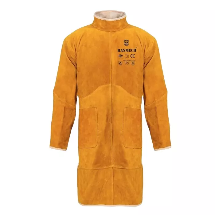 HANMECH Leather Welding Suit Jacket For Heavy Duty Operations and Industrial Grade Size XL
