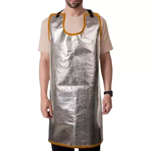 HANMECH Leather cum Aluminized Apron 500° heat resistant capacity