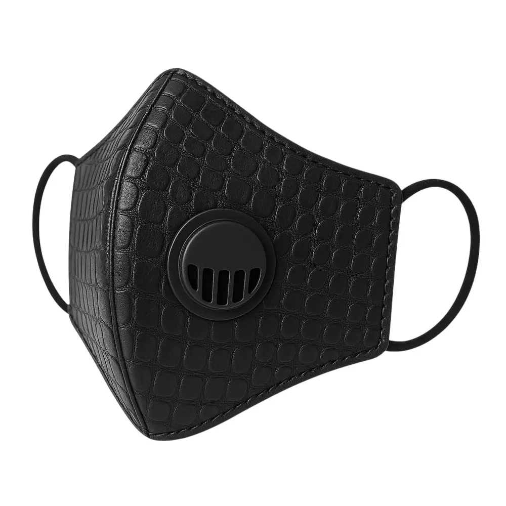 HANMECH Crocodile Print Design Leather Face Mask with filter For Every Day Use Size Standard (Pack of 5)