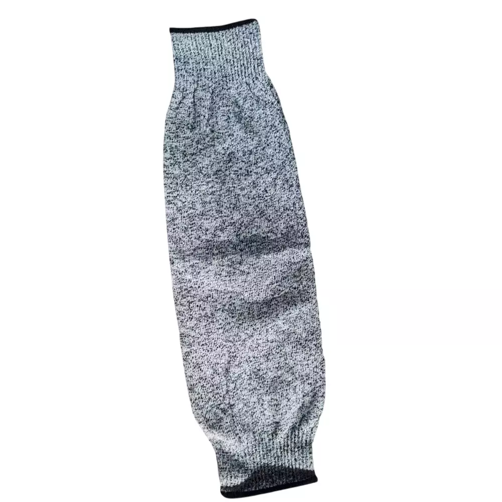 Udyogi Sleeve Guard Both Side Full Rib Arm Grey Cotton / HPPE Blend Knitted Free Size for Industrial Use, (Pack of 3 Pair)