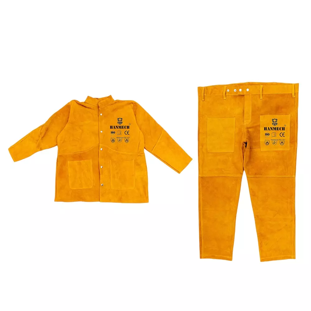 HANMECH Leather Welding Suit Jacket and Pant Set Size XXXL