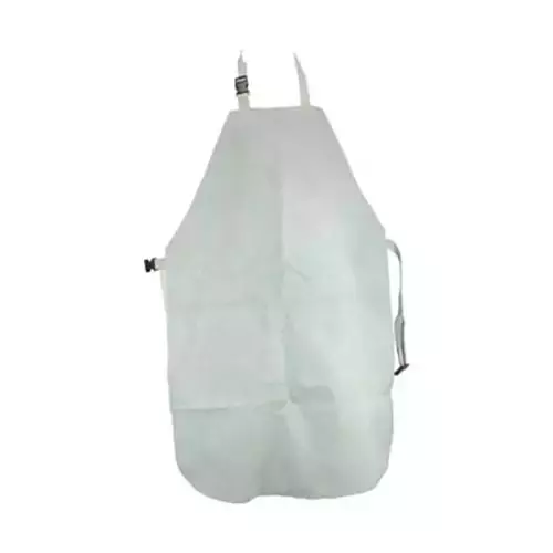 Safe N Sure Apron Free Size Plain Leather White, SLA 2436 (Pack of 12 Pair)