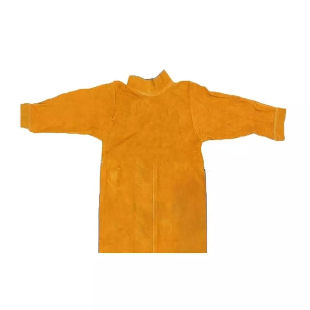 Efficacy Welding Work Jacket Made of Leather in Yellow Color for Welding Operations To Protect The Welder From Sparks, Molten Metal
