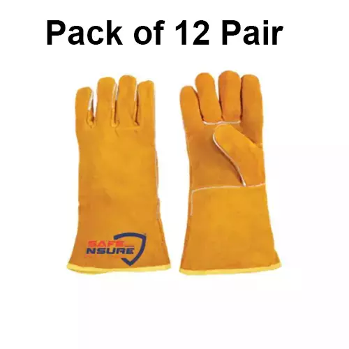 safe-n-sure-welders-gloves-355-mm-14-inch-split-cowhide-leather-inner-linning-yellow-swg-44-pack-of-12-pair