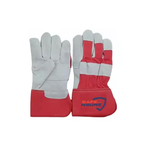 Safe N Sure Canadian Gloves 254 mm (10 inch) Drill Back Rubberized Cuff Leather, SCG 30 (Pack of 10 Pair)