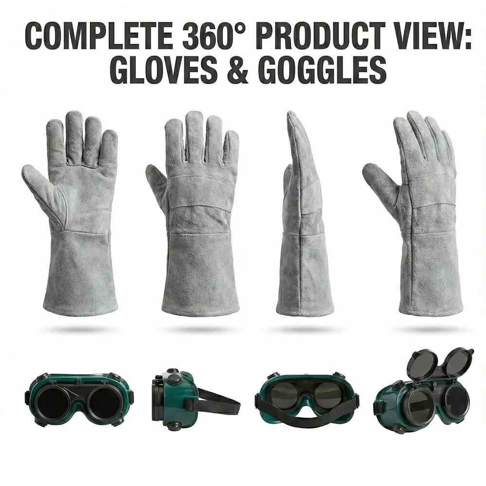 dalbir-heavy-duty-flip-up-welding-goggle-with-safety-gloves-28-cm-gloves-size-green-light-grey-silicone-rubber-full-rim-for-multipurpose-use