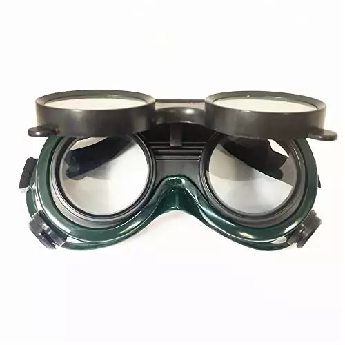 dalbir-heavy-duty-flip-up-welding-goggle-with-safety-gloves-28-cm-gloves-size-green-light-grey-silicone-rubber-full-rim-for-multipurpose-use