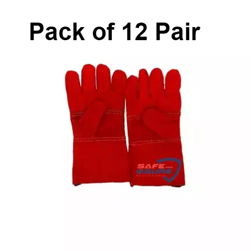 safe-n-sure-welders-gloves-15-cm-cuff-length-fully-lined-leather-red-swg-40-pack-of-12-pair