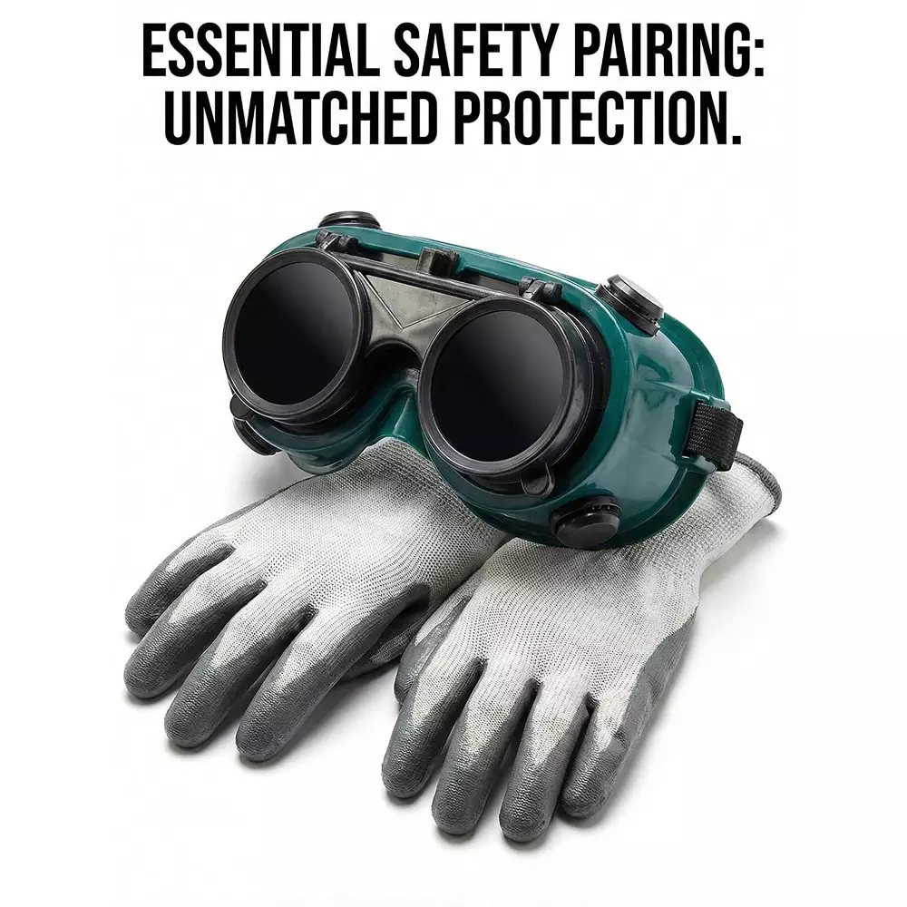 dalbir-flip-up-welding-goggle-with-safety-gloves-free-size-silicone-rubber-full-rim-polycarbonate-lens-material-for-multipurpose-use