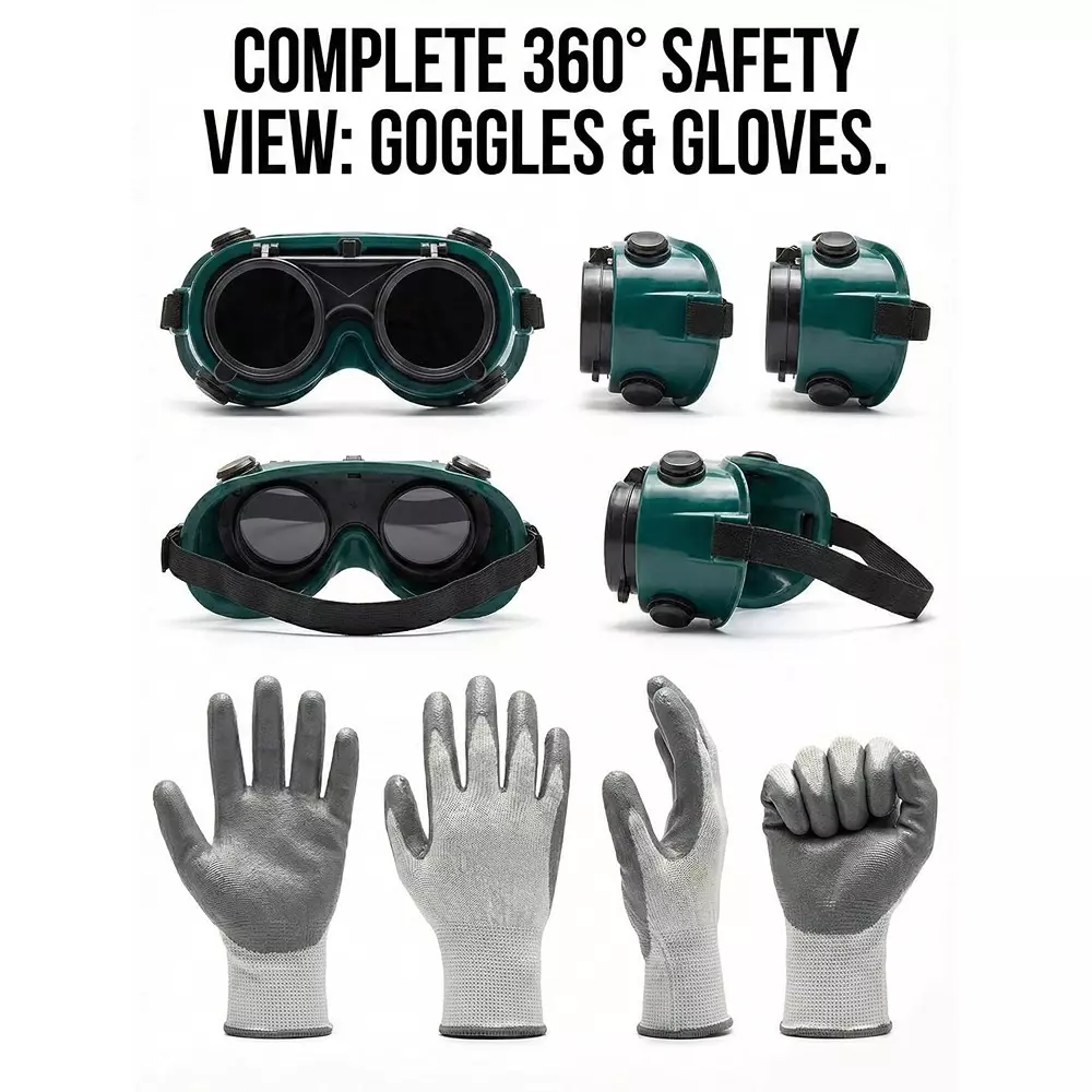 dalbir-flip-up-welding-goggle-with-safety-gloves-free-size-silicone-rubber-full-rim-polycarbonate-lens-material-for-multipurpose-use