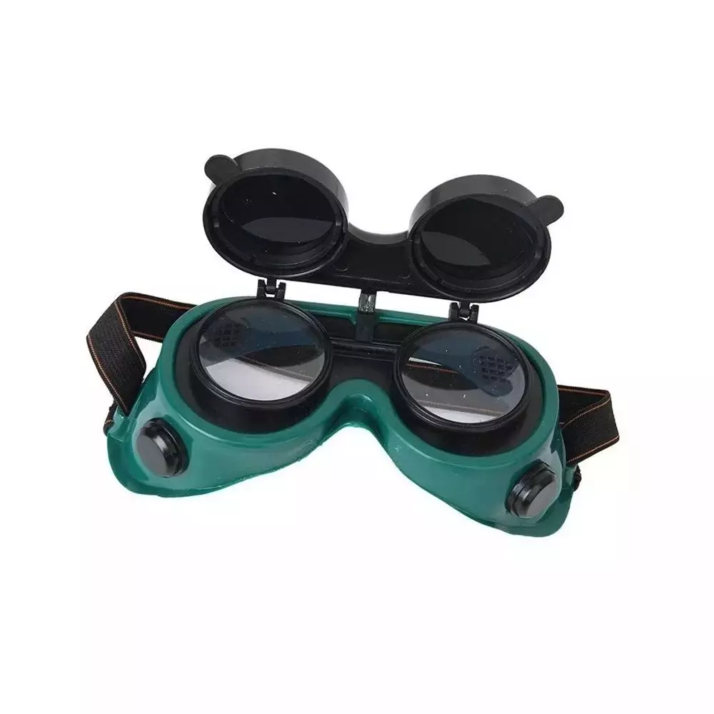 beggosafe-welding-flipup-goggle-plastic-frame-adjustable-elastic-headband-free-size-dark-green