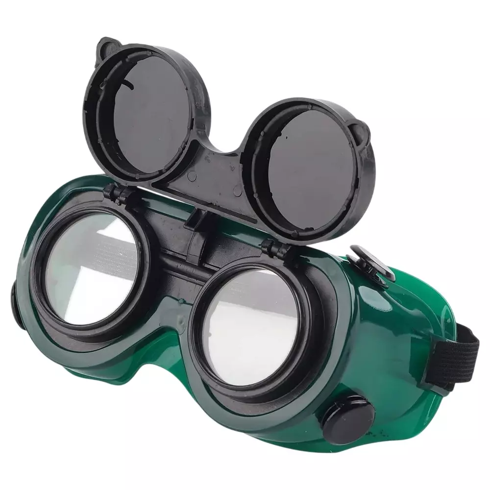 Angelsafe Welding Flipup Goggle Free Size Dark Green With Poly-Carbonated Lenses
