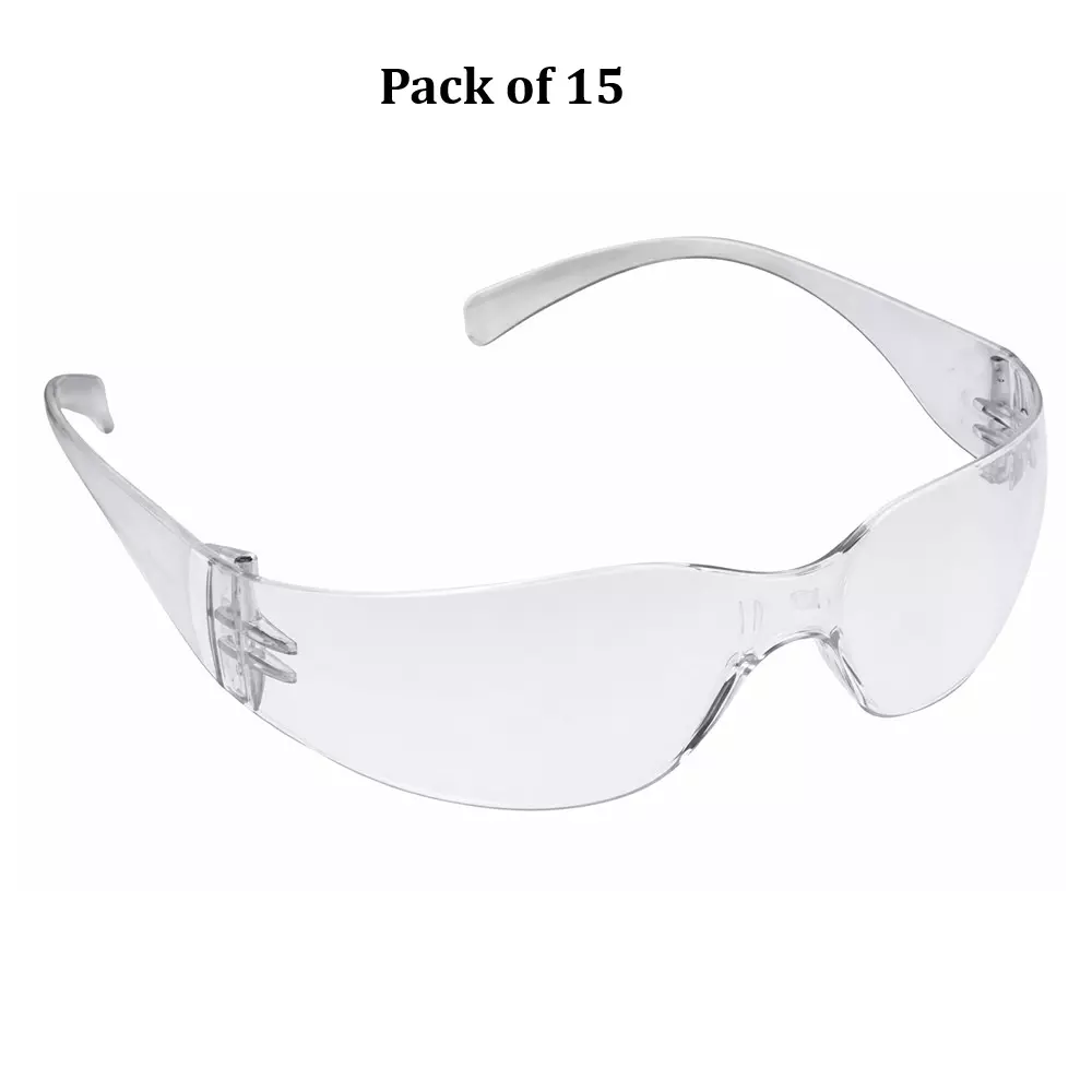 Prenav Welding Safety Goggles Polycarbonate No Rim Clear for Industrial Use, (Pack of 15 Pcs)