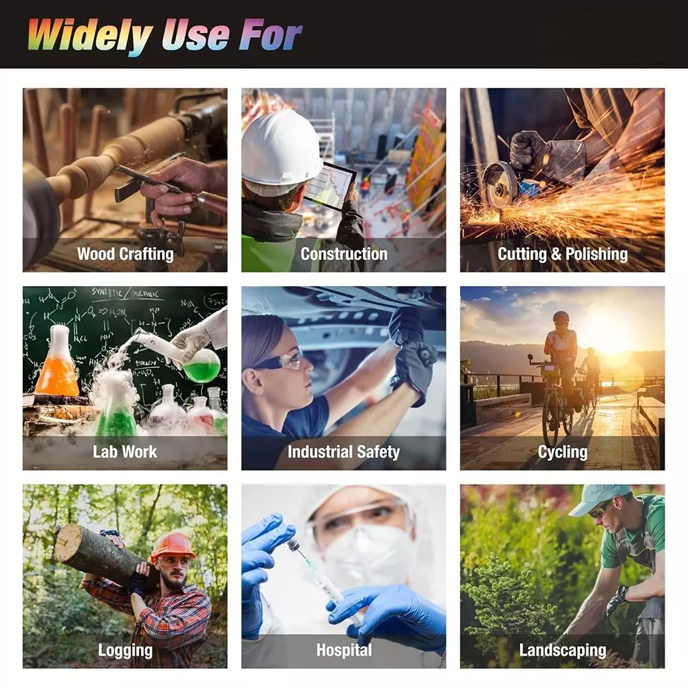 Prenav Welding Safety Goggles Polycarbonate No Rim Clear for Industrial Use, (Pack of 15 Pcs)