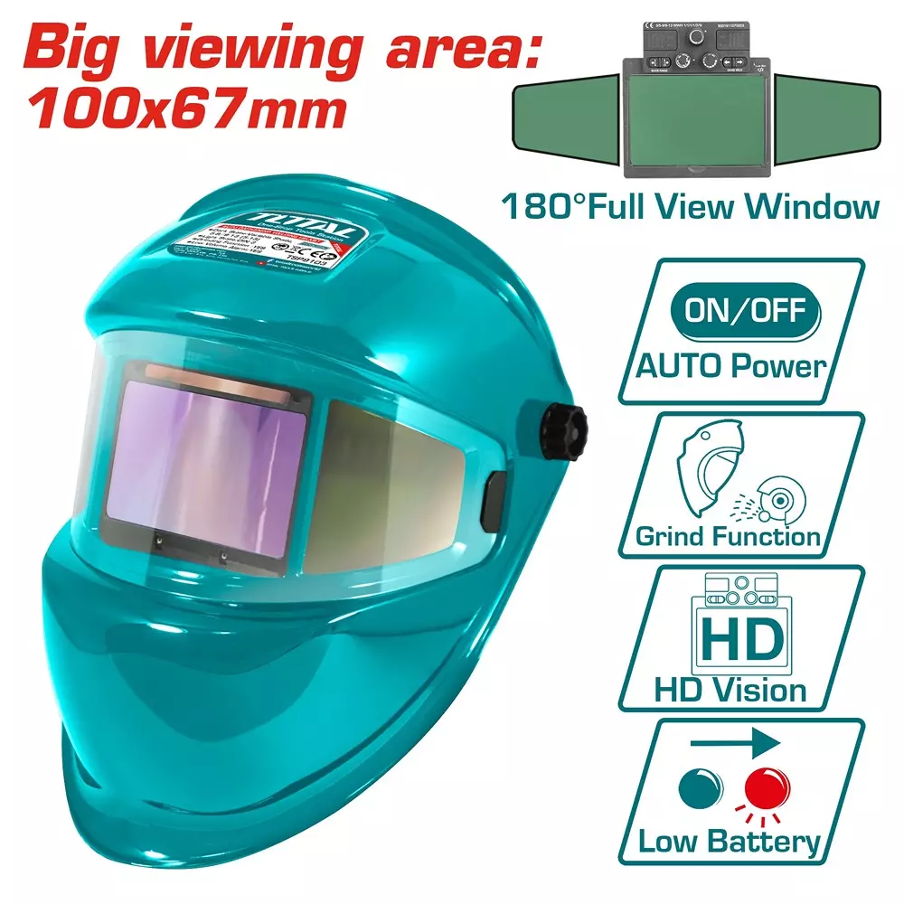 total-auto-darkening-welding-helmet-with-adjustable-din-5-13-shade-10067-mm-viewing-area-solar-power-tsp9103