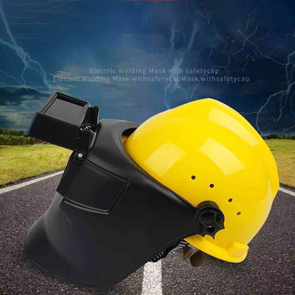 shiv-alaska-flip-up-adjustable-welding-safety-helmet-polypropylene-black-yellow-free-size-for-welding-work