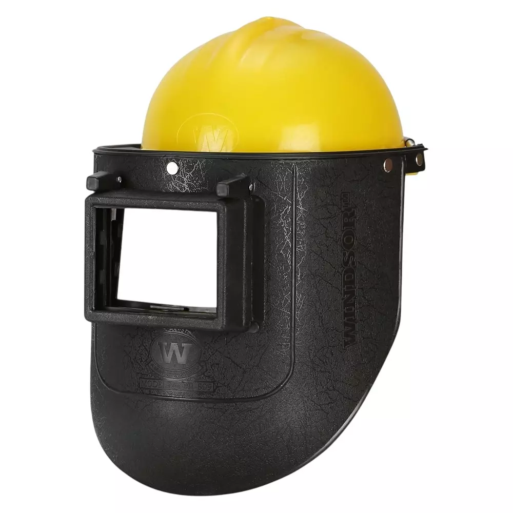 Windsor Full Face Welding Helmet Free Size Light Weight Hand Closure Type Black