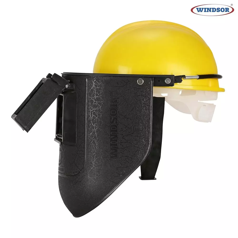 Windsor Full Face Welding Helmet Free Size Light Weight Hand Closure Type Black