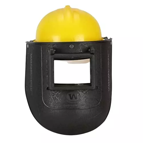 Windsor Safety Helmet with Spring Loaded 9x13 Inch Ratchet Closure Type Black and Yellow