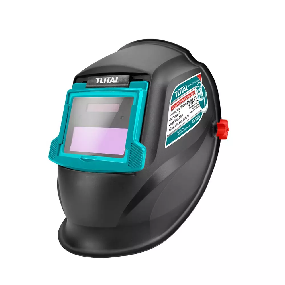 Total Auto-Darkening Welding Helmet with DIN 11 Shade 90×35 mm Viewing Area Solar Power, TSP9309