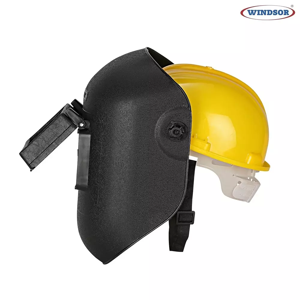 Windsor Full Face Welding Helmet Free Size Light Weight Hand Closure Type Black, 804_Nape_PII