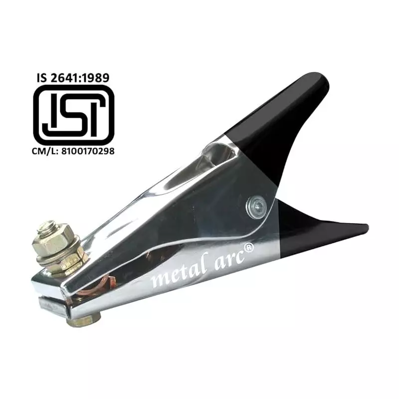 Metal Arc Heavy Duty Crocodile Earth Clamp Stainless Steel with Copper Coated Steel Jaws & Rubber Insulated Handle ISI Marked ECM01 Series 400 A, ECH401i