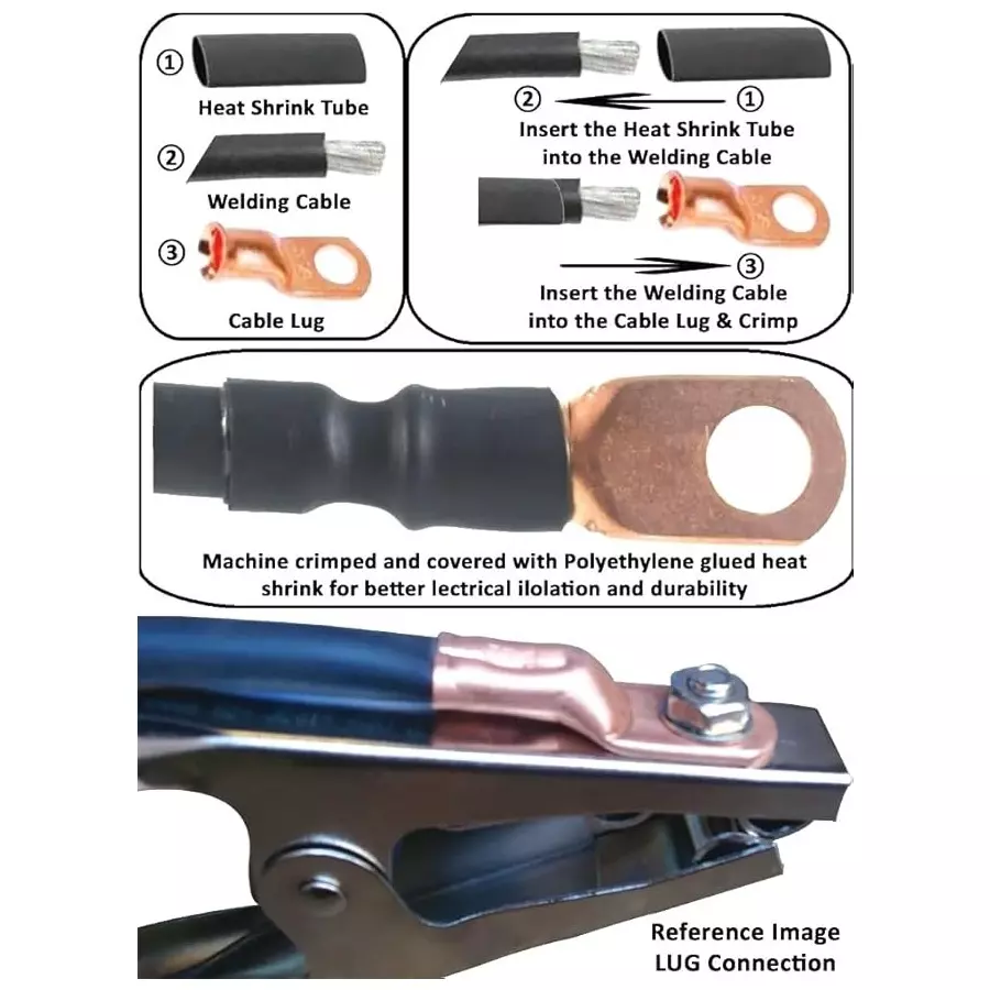 Metal Arc Heavy Duty Crocodile Earth Clamp Stainless Steel with Copper Coated Steel Jaws & Rubber Insulated Handle ISI Marked ECM01 Series 400 A, ECH401i