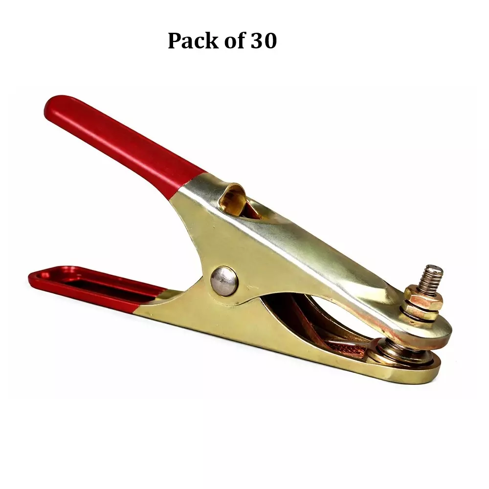 Prenav Earth Clamp 300-400 Amp Current Capacity Red & Golden Metallic for Industrial Use, (Pack of 30 Pcs)