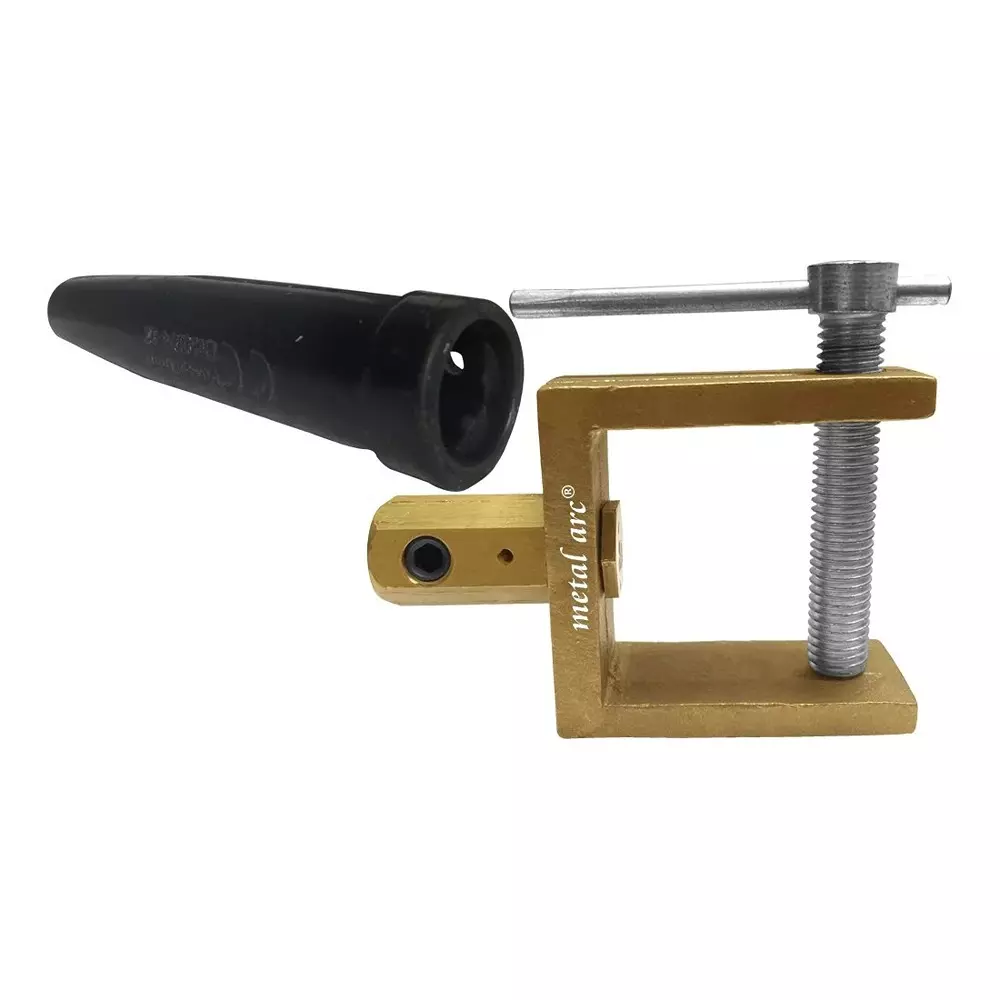 Metal Arc Earth Clamp Brass Silver & Golden Up to 800 A for Welding, Earthing & Grounding Use, ST1B9Ri