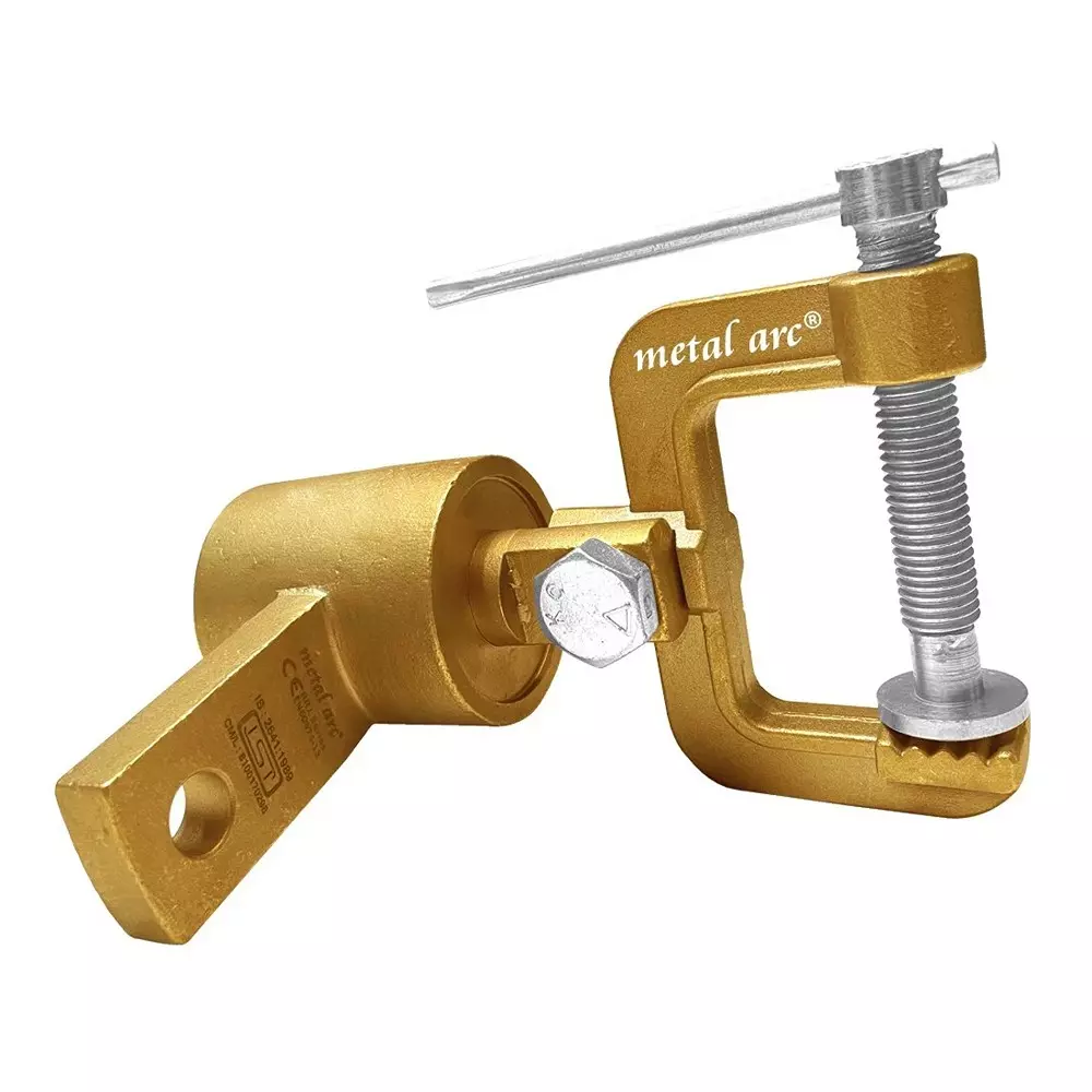 Metal Arc Earth Clamp Brass Golden Up to 800 A for Welding, Earthing & Grounding Use, ST4B5RR1