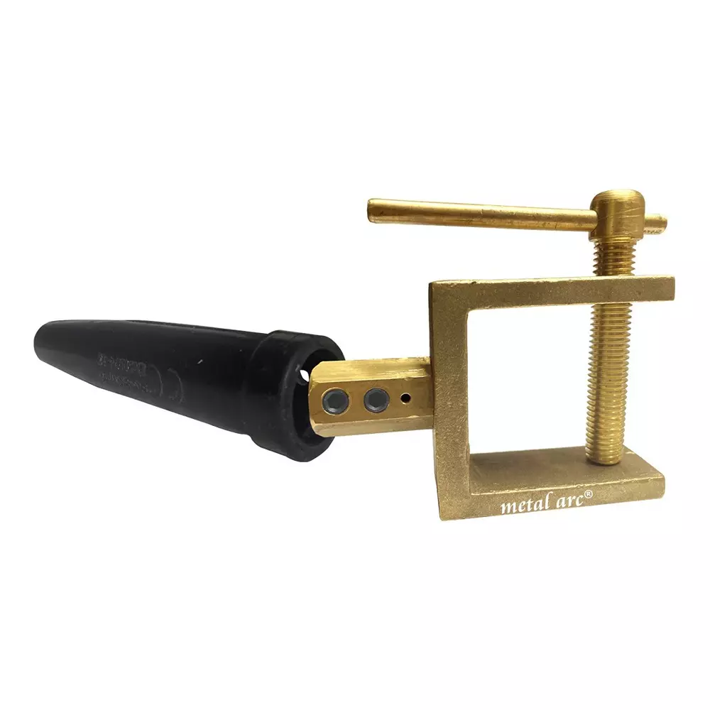 Metal Arc Earth Clamp Brass Silver & Golden Up to 800 A for Welding, Earthing & Grounding Use, ST1B9Bi