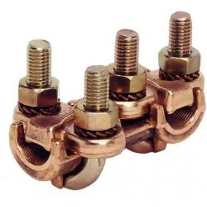 MECATRACTION Brass Lightning Earth Clamp Max. Conductor Size 70 mm², BT11 (Pack of 10)