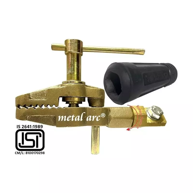 Metal Arc Heavy Duty Rotary Clamp Down Crocodile Jaw Manual Welding Earth Clamp ISI Marked for Welding and Holding Purpose 600 A, ST1BB7LRi