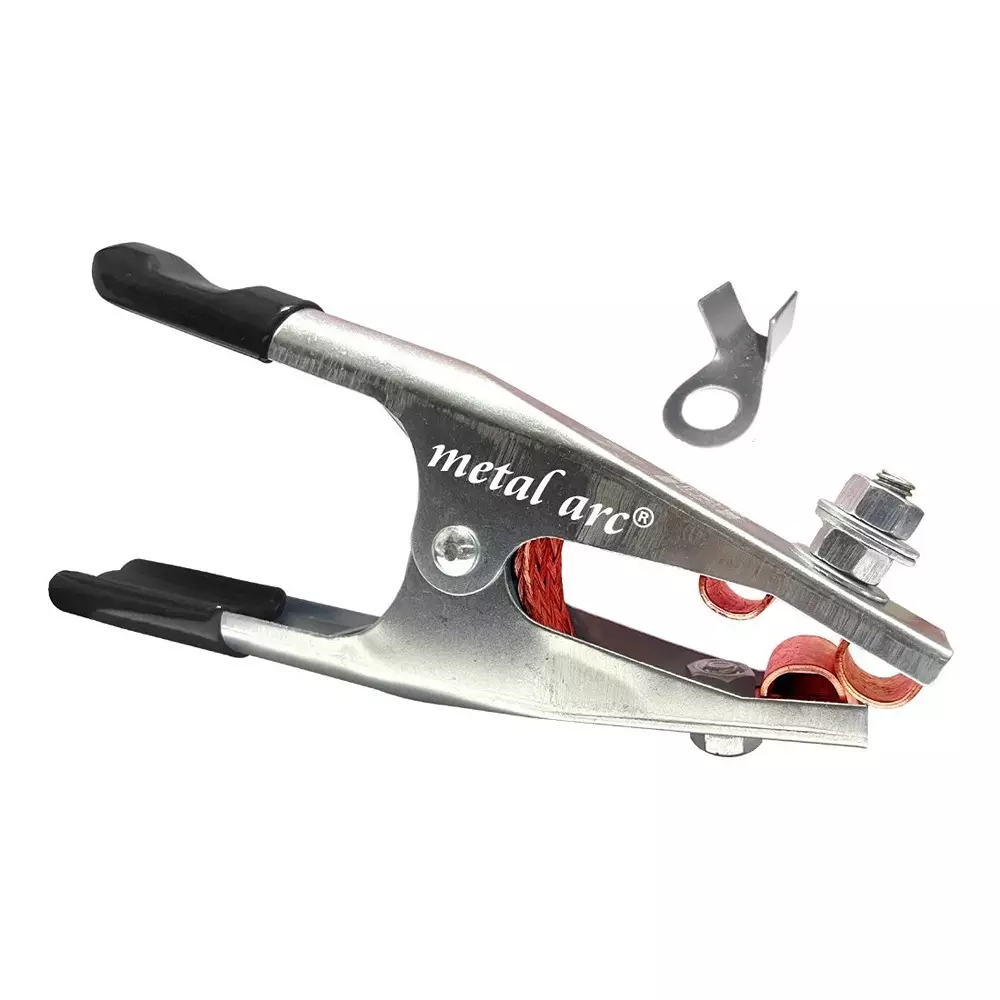 Metal Arc Crocodile Earth Clamp With Washer Kit Brass Silver 300 A for Welding, Earthing & Grounding Use, ECMZ303Wi