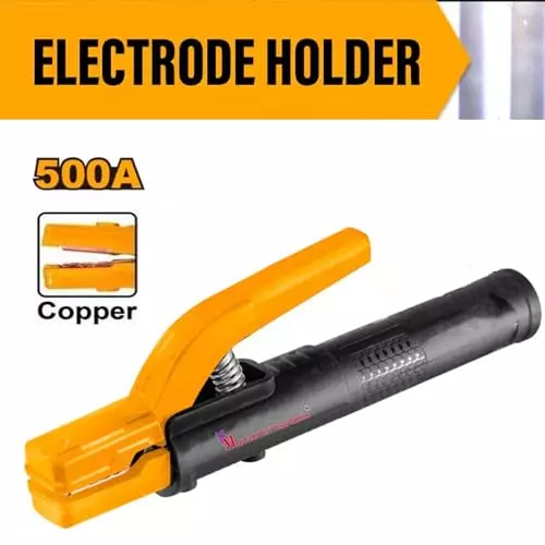 Malfah Enterprises Electrode Clamp Holder One-Handed Brass & Copper 500 A Current Rating for MMA Welding Machines, MFN (500 A)