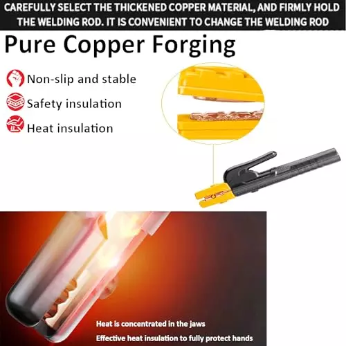 Malfah Enterprises Electrode Clamp Holder One-Handed Brass & Copper 500 A Current Rating for MMA Welding Machines, MFN (500 A)