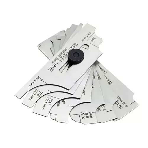 Buyohlic International 7 Blades Fillet Welding Gauge with 1.25 x 4 inch (31.6 x 101.6 mm) Blade Size for Checking Leg Length and Throat Thickness, 9C-M5JM-JIBS