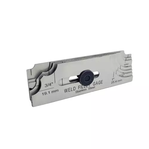 Buyohlic International 7 Blades Fillet Welding Gauge with 1.25 x 4 inch (31.6 x 101.6 mm) Blade Size for Checking Leg Length and Throat Thickness, 9C-M5JM-JIBS