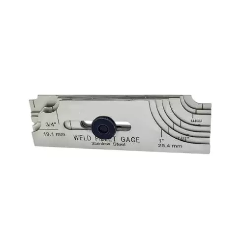 Buyohlic International 7 Blades Fillet Welding Gauge with 1.25 x 4 inch (31.6 x 101.6 mm) Blade Size for Checking Leg Length and Throat Thickness, 9C-M5JM-JIBS