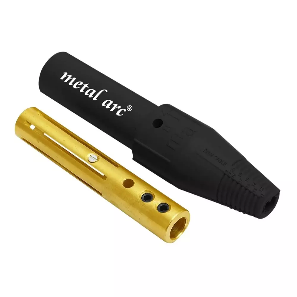 Metal Arc Female Welding Cable Connector Brass Black & Gold 400 A for Welding, Earthing & Grounding Use, MRRS4F