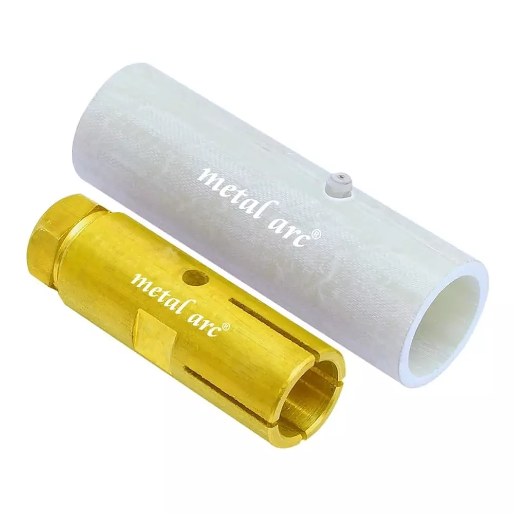 Metal Arc Female Welding Cable Connector Brass Golden 500 A for Welding, Earthing & Grounding Use, BRES5F