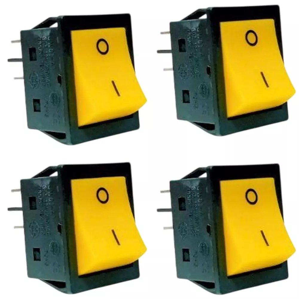 SHIV ALASKA Welding Machine On/Off Rocker Switch Retardant Insulated 4 Pin 30 Amp (Pack of 4)