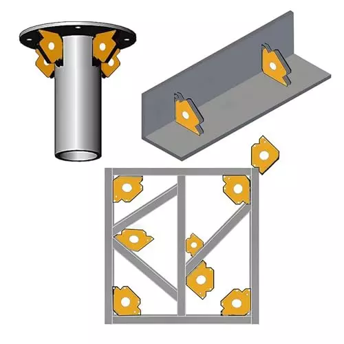 Malfah Enterprises Magnetic Welding Holder Alloy Steel with Magnetic Core 7.62 cm Yellow for Welding, Soldering & Assembly, AMWH25031