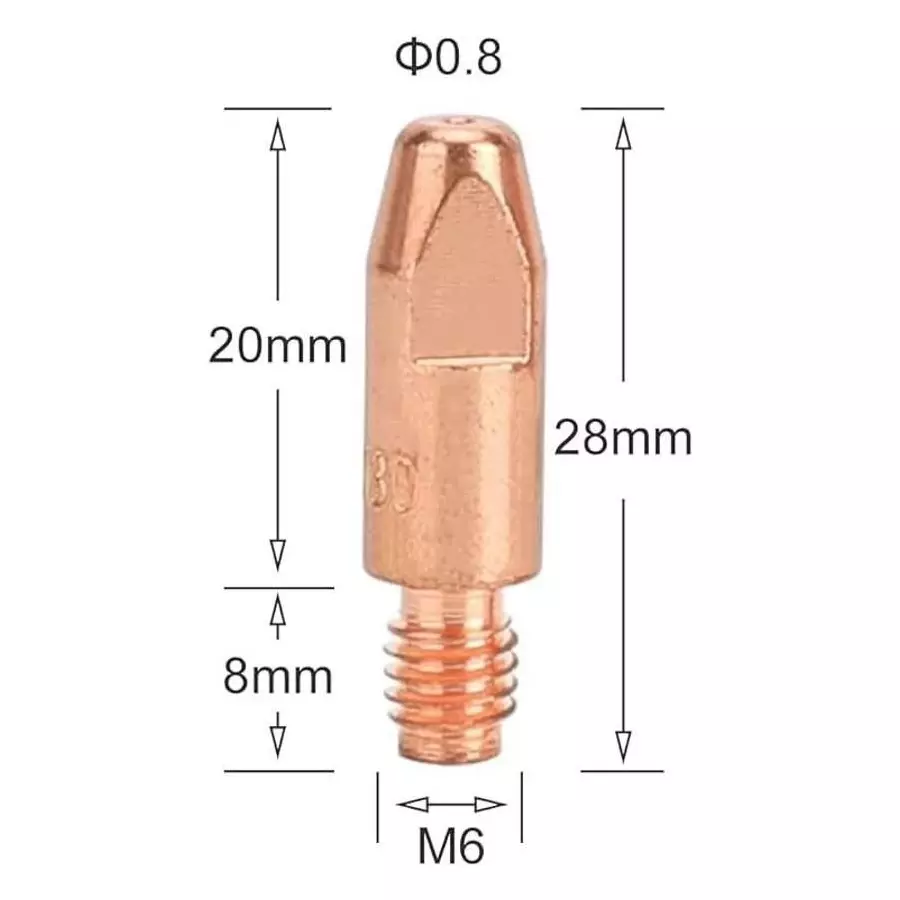 shiv-alaska-mig-welding-contact-tips-m6x28x08-mm-pack-of-10-pcs