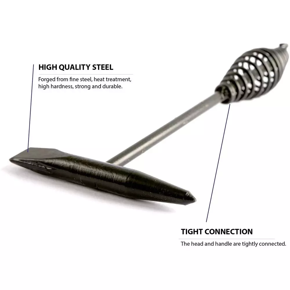 Elysian Double Chisel Welding Chipping Hammer with Helical Spring Grip 254 mm Length Black Steel for Industrial Use