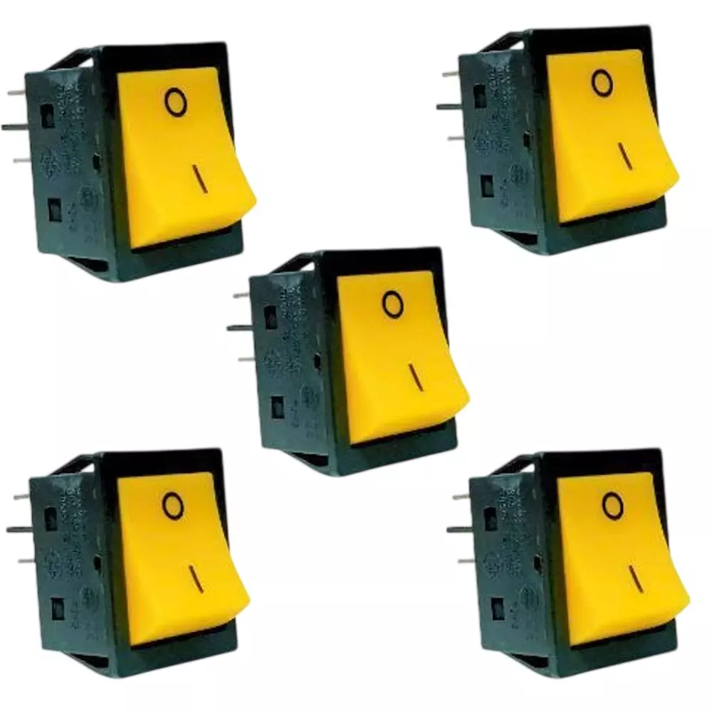 SHIV ALASKA Welding Machine On/Off Rocker Switch Retardant Insulated 4 Pin 30 Amp (Pack of 5)