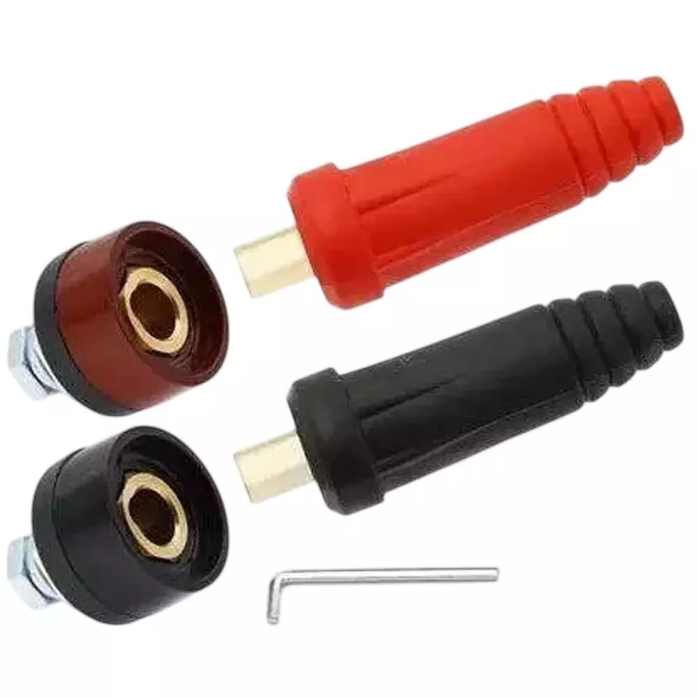 SHIV ALASKA Male & Female Welding Machine Cable Connector 35-50 mm Brass 220 Amp, A1 (Pack of 2)