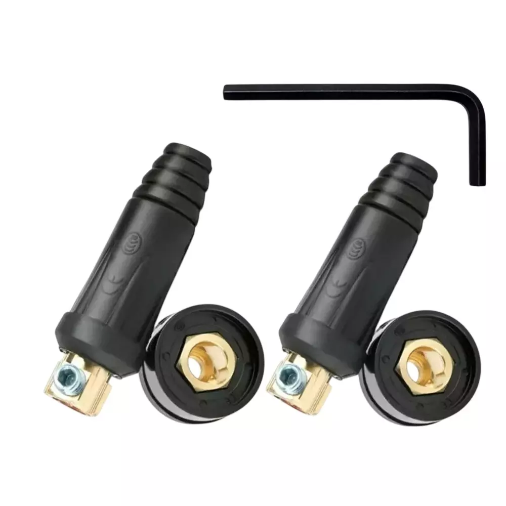 SHIV ALASKA 2 Male & 2 Female Welding Machine Cable Connector 10-25 mm Brass 220 Amp