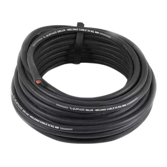 Elephant Deluxe Welding Cable Size 35 Sq mm Copper Conductor 36 Gauge Black Color, DLX3550 (Roll of 50 m)